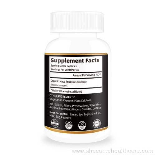 Maca supplement Improve mood black maca root capsules